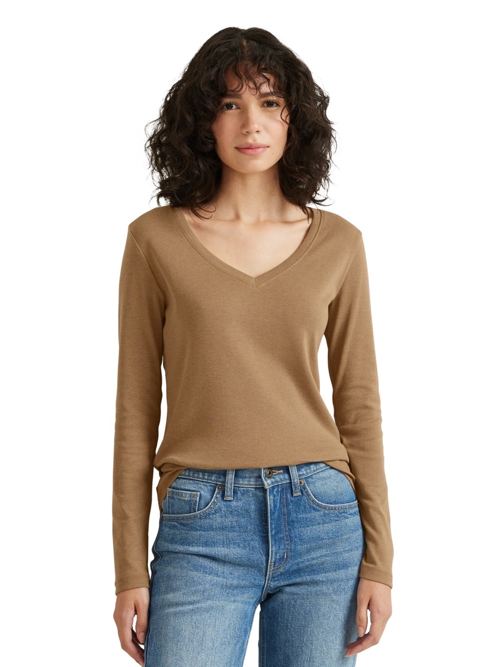 Eddie Bauer long sleeve favorite V-neck long sleeve top bronze NEW NWT XXL